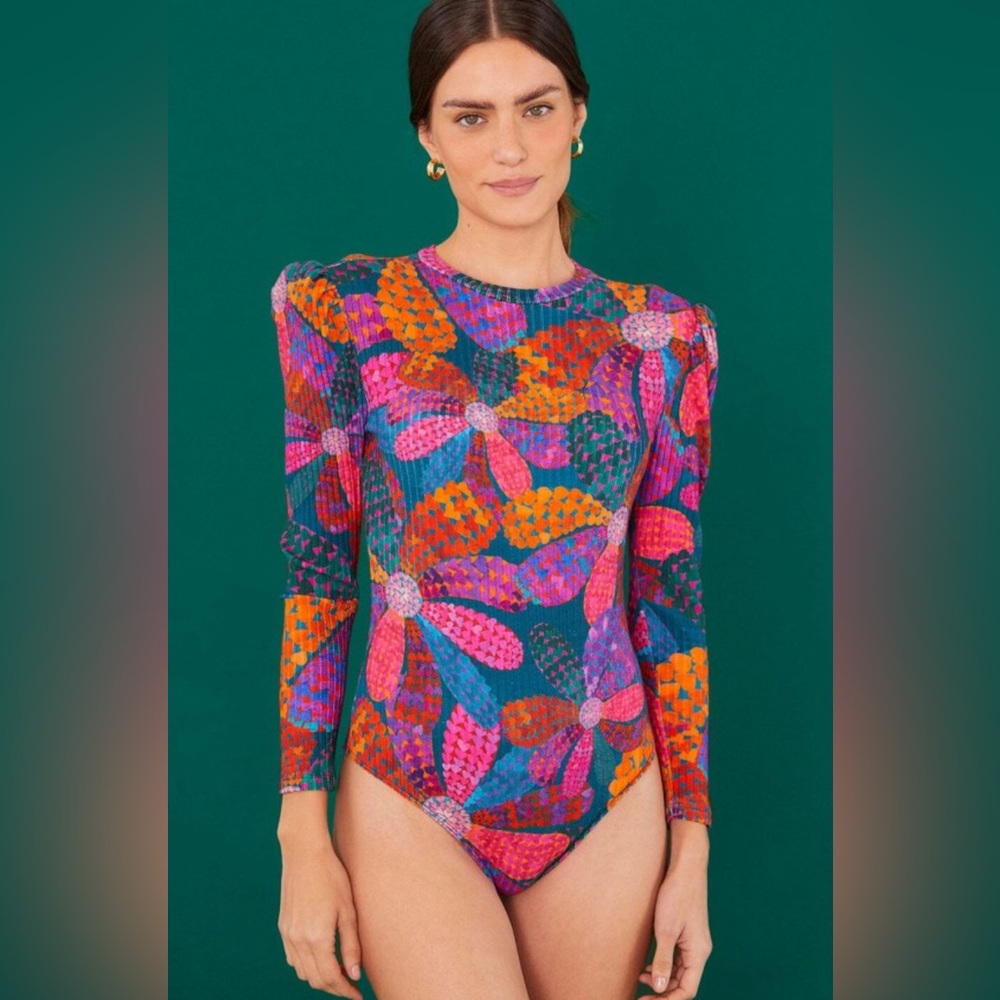 Farm Rio Heart Daisy Bodysuit